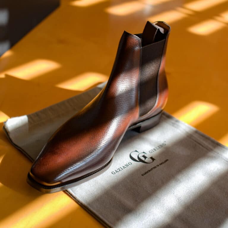GAZIANO & GIRLING GROSVENOR DOUBLE BUCKLE MONK SHOES IN VINTAGE CHERRY CALF